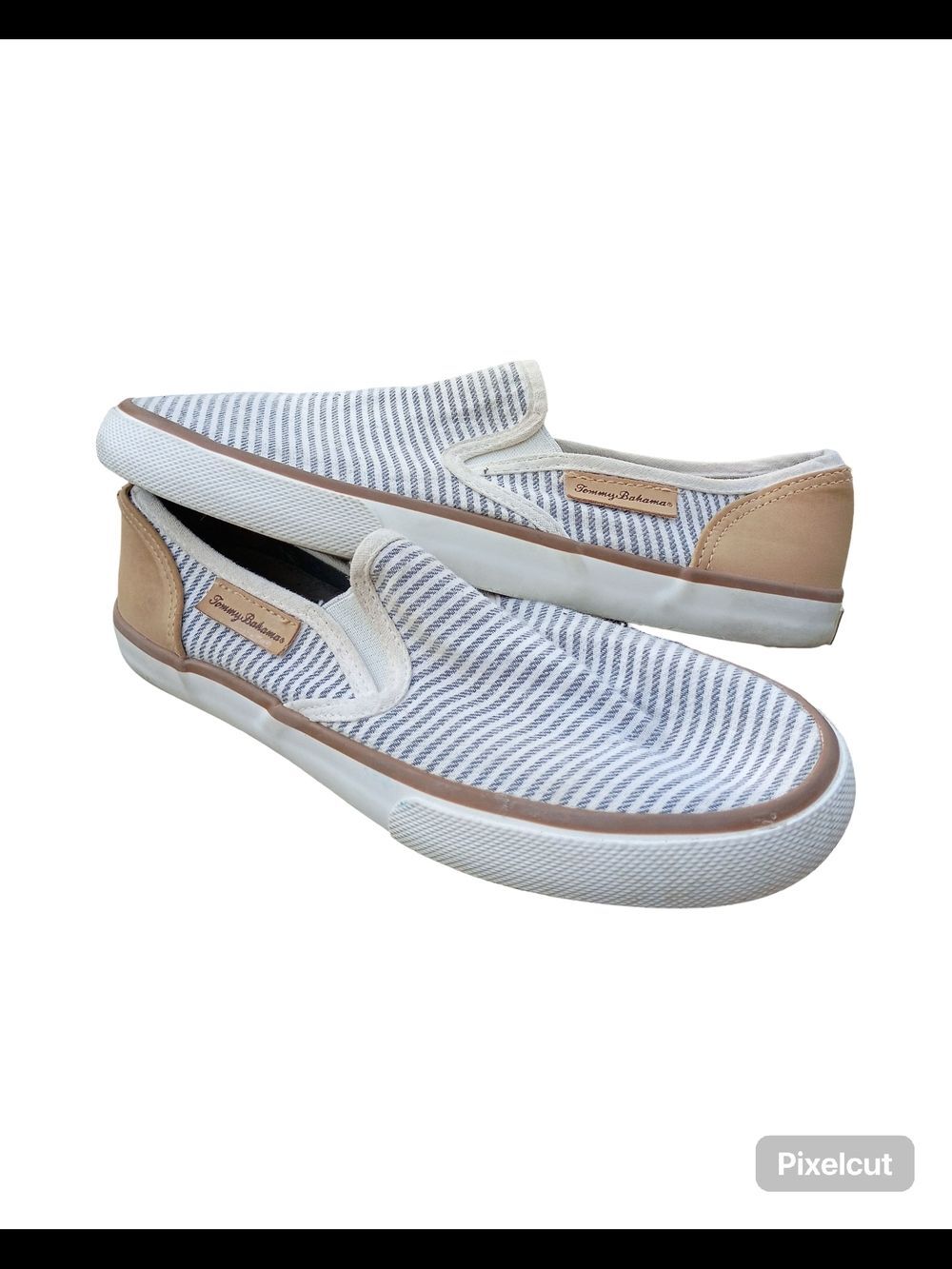 Tommy Bahama striped canvas slip-on sneakers Women's Size 8.5